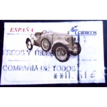 Imagem do selo postal da Espanha de 2003 Car Amilcar 1927