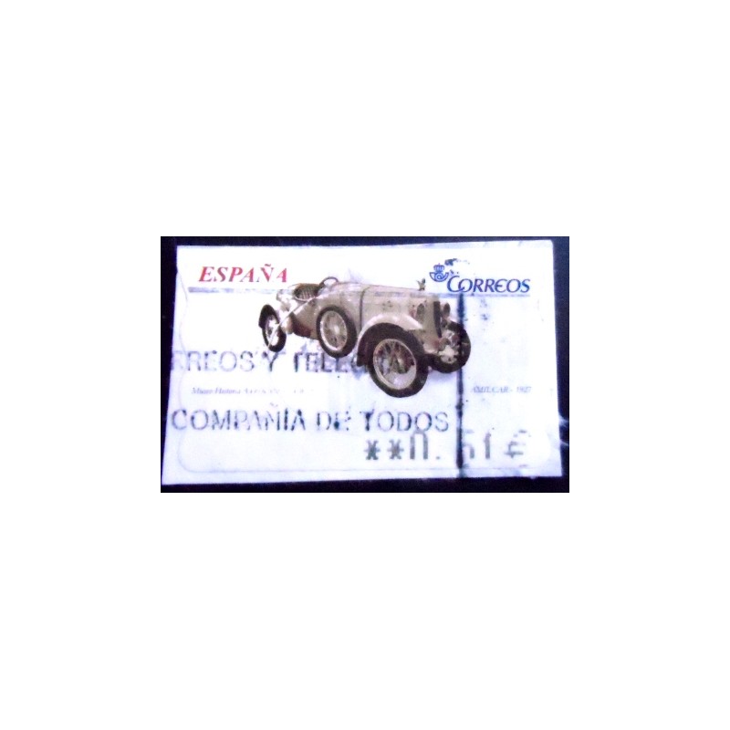 Imagem do selo postal da Espanha de 2003 Car Amilcar 1927