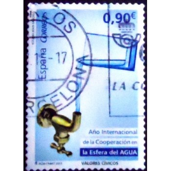 Imagem do selo postal da Espanha de 2013 Year for Co-operation in the field of Water
