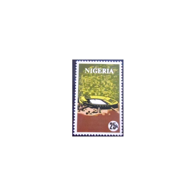 Imagem do selo postal da Nigéria de 1973 Stadium