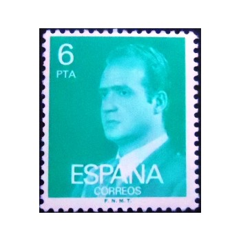 Imagem do selo postal da Espanha de 1977 King Juan Carlos I 6 M