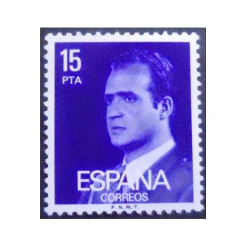 Imagem do selo postal da Espanha de 1977 King Juan Carlos I 15 M