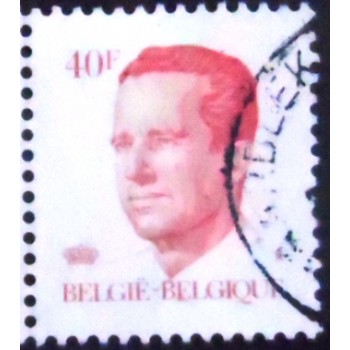 Imagem similar à do selo postal da Bélgica de 1985 King Baudouin type Velghe 40