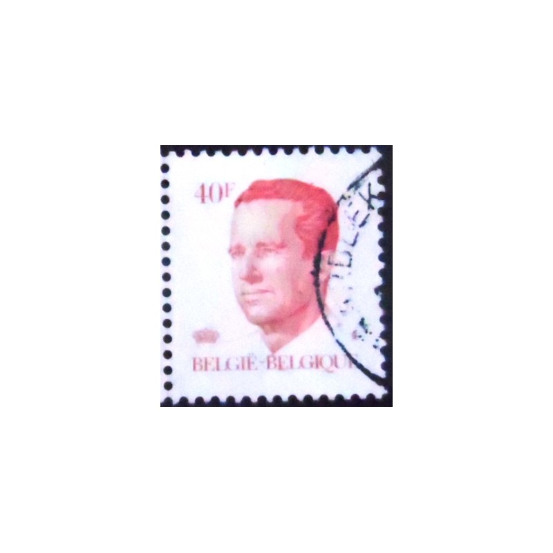 Imagem similar à do selo postal da Bélgica de 1985 King Baudouin type Velghe 40