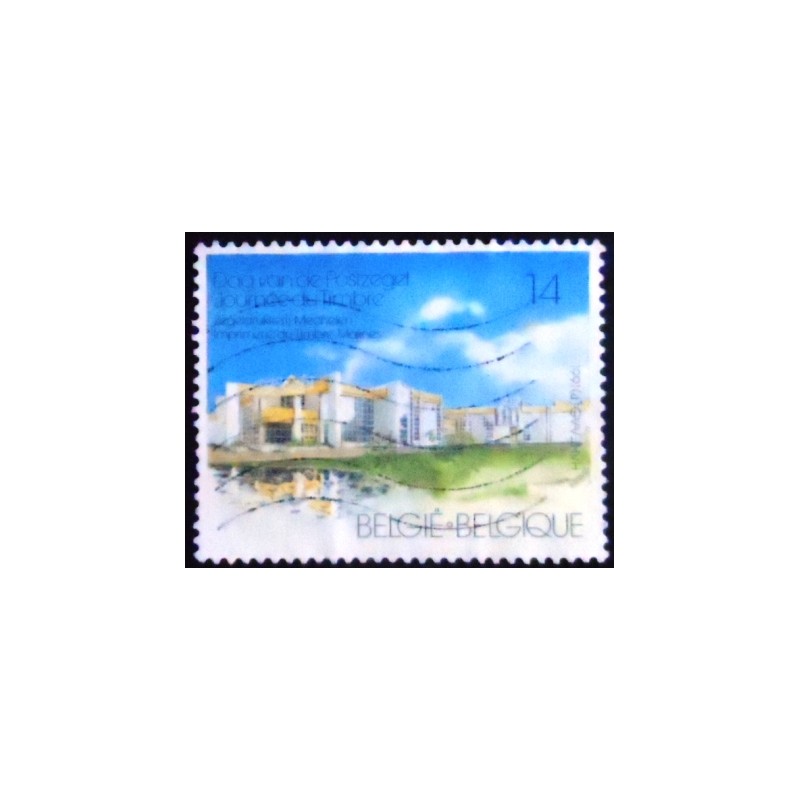 Imagem similar à do selo da Bélgica de 1990 New Stamp printing office in Malines