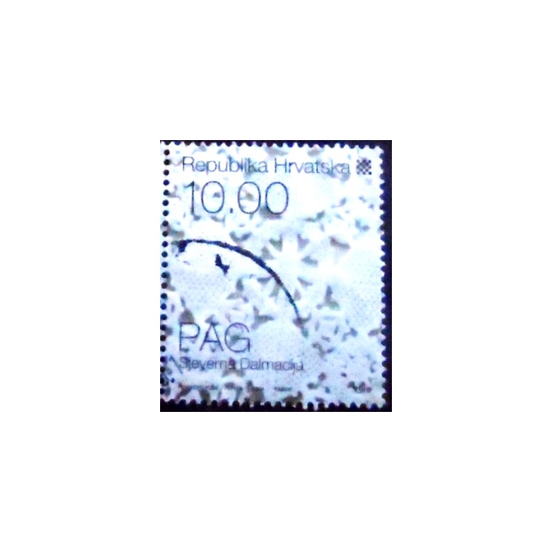 Imagem do selo postal da Croácia de 2008 Pag's lace