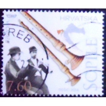 Imagem do selo postal da Croácia de 2014 Sopile