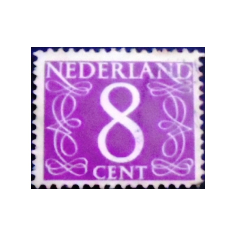 Selo postal da Holanda de 19625 Numeral Fluorescent Paper 8