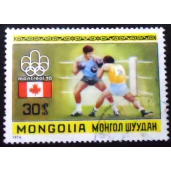 Imagem do selo postal da Mongólia de 1976 Boxing