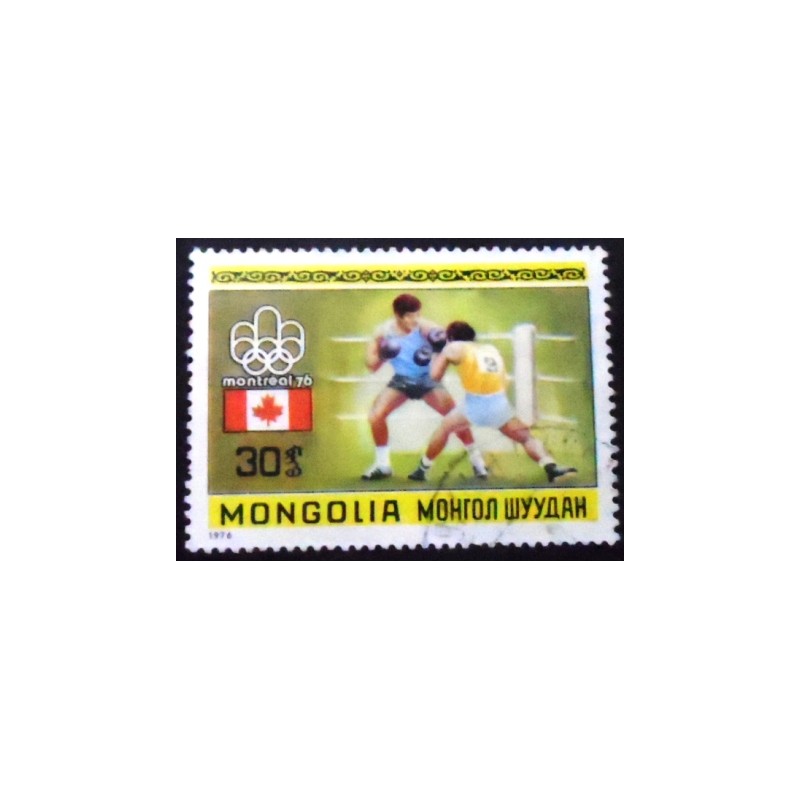 Imagem do selo postal da Mongólia de 1976 Boxing