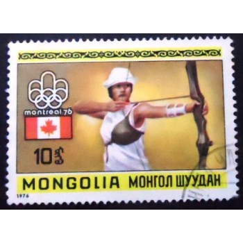 Imagem do selo postal da Mongólia de 1976 Women's Archery