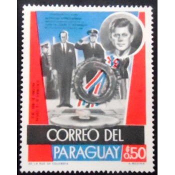 Imagem do selo postal do Paraguai de 1968 Kennedy