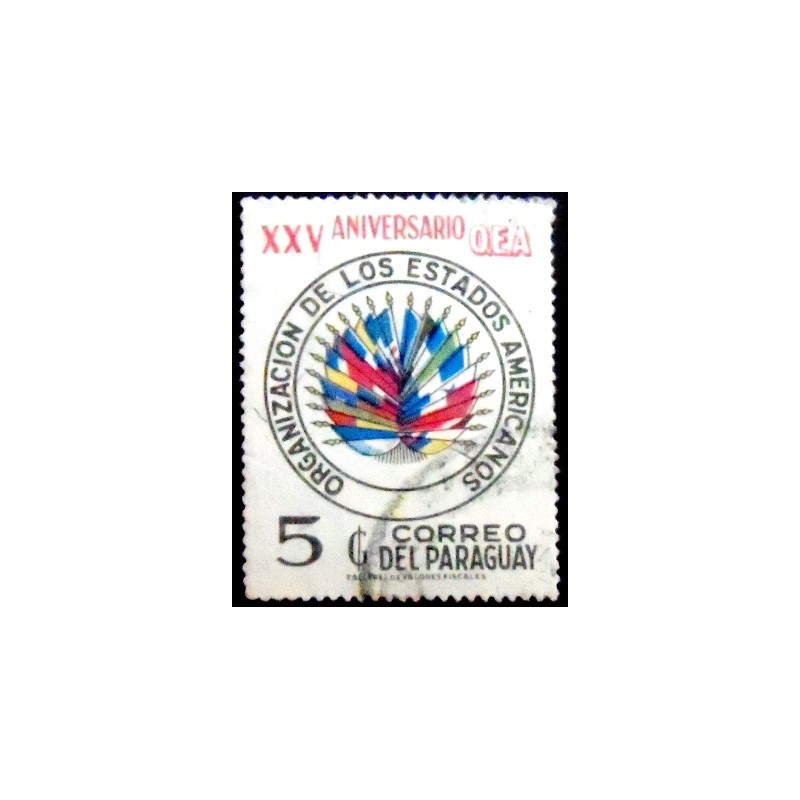 Imagem do selo postal do Paraguai de 1973 OAS Emblem