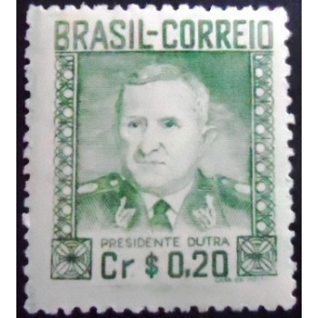 Imagem do selo postal de 1947 Gal. Gaspar Dutra 20 M