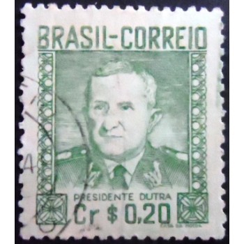 Imagem do selo postal de 1947 Gal. Gaspar Dutra 20 U