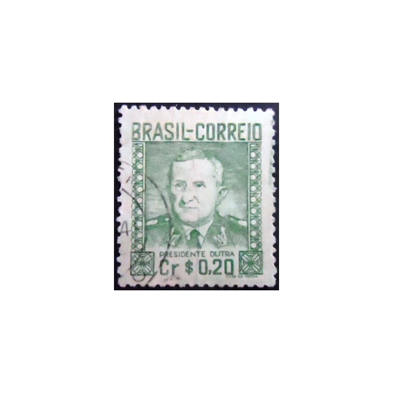 Imagem do selo postal de 1947 Gal. Gaspar Dutra 20 U