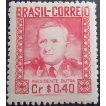 Imagem do selo postal de 1947 Gal. Gaspar Dutra 40 M