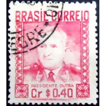 Imagem do selo postal de 1947 Gal. Gaspar Dutra 40 U