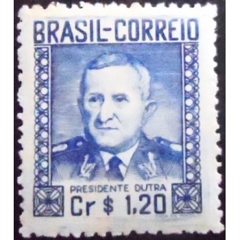 Imagem do selo postal de 1947 Gal. Gaspar Dutra 1,20 M