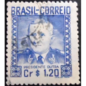 Imagem do selo postal de 1947 Gal. Gaspar Dutra 40 U