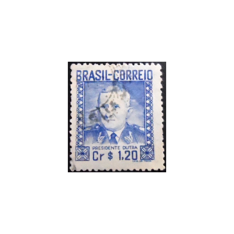 Imagem do selo postal de 1947 Gal. Gaspar Dutra 40 U