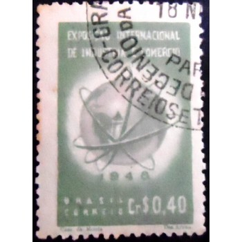 Imagem do selo postal de 1948 Exposição de Quitandinha MCC