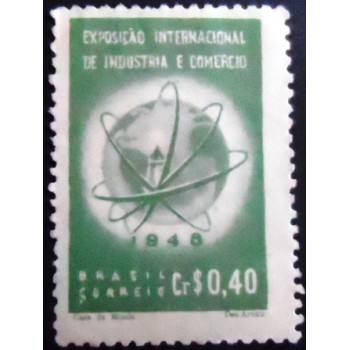 Imagem do selo postal de 1948 Exposição de Quitandinha N variante Çorreio
