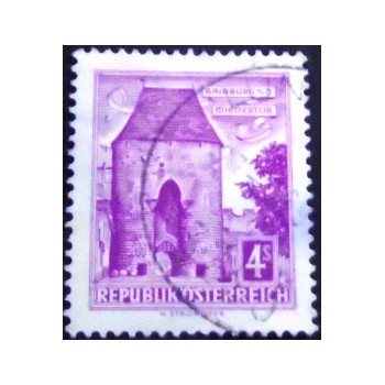Imagem do selo postal da Áustria de 1960 Vienna Gate