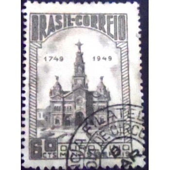 Selo postal do Brasil de 1949 Tricentenário de Ouro Fino NCC