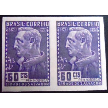Par de selos postais do Brasil de 1949 4º Centenário da Bahia M PR