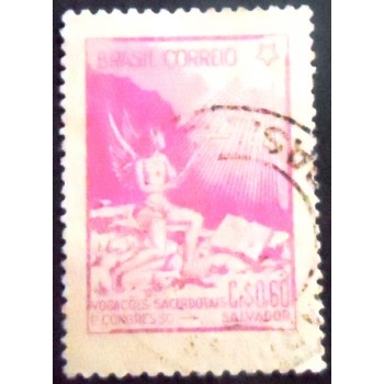 Selo postal do Brasil de 1949 Vocações Sacerdotais U