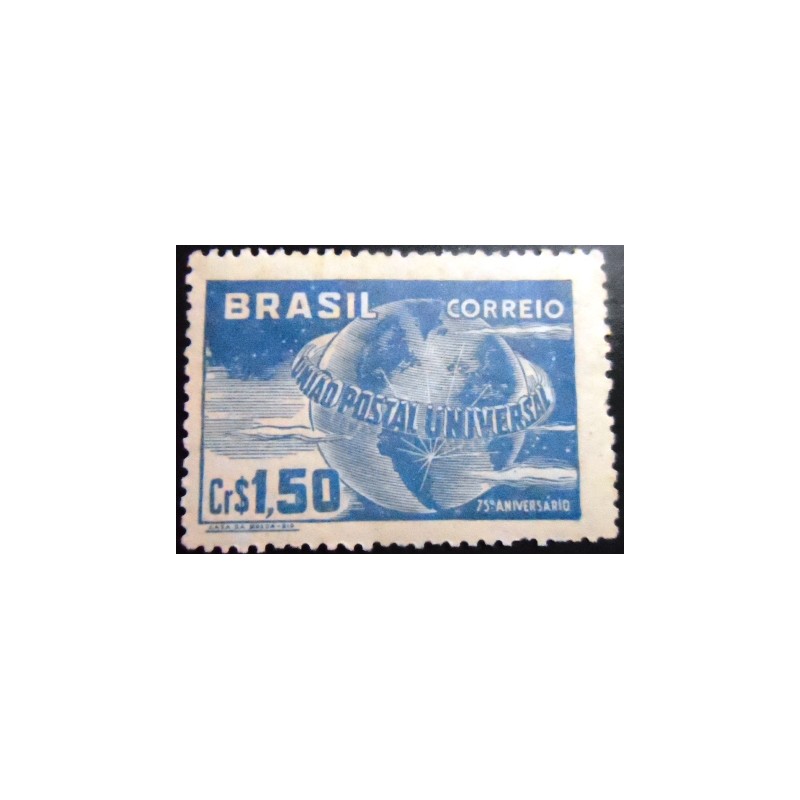 Imagem do selo postal do Brasil de 1949 75 Anos UPU M