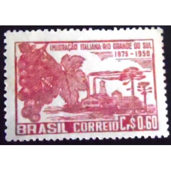 Selo postal do Brasil de 1950 Imigração Italiana no Rio Grande do Sul M
