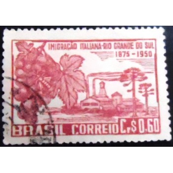 Selo postal do Brasil de 1950 Imigração Italiana no Rio Grande do Sul U