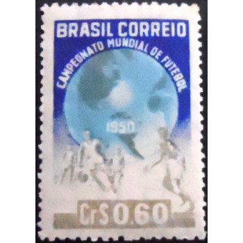 Selo postal do Brasil de 1950 Mundial de Futebol Rio de Janeiro M