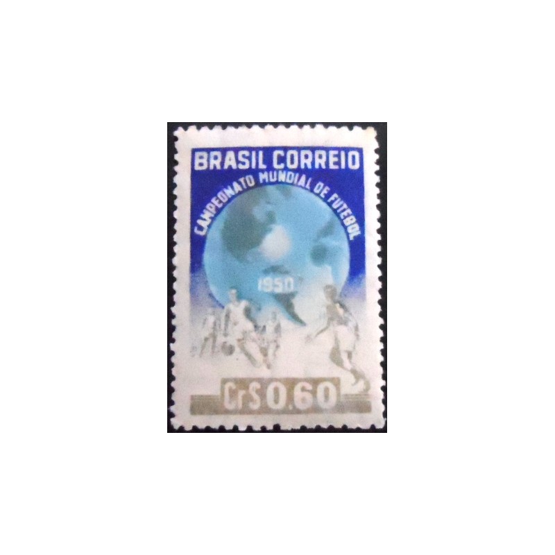 Selo postal do Brasil de 1950 Mundial de Futebol Rio de Janeiro M