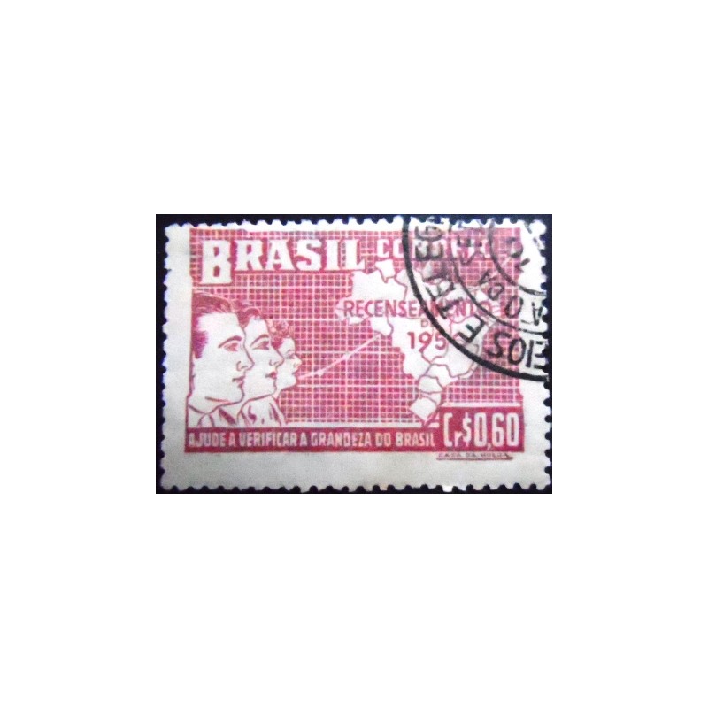 Selo postal do Brasil de 1950 Recenseamento Geral NCC