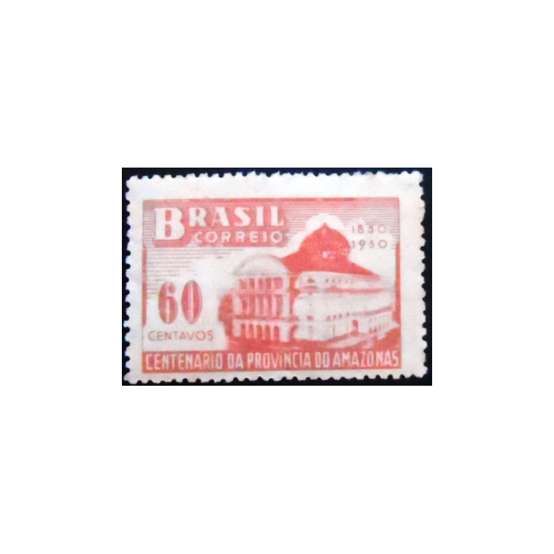 Selo postal do Brasil de 1950 Elevação do Amazonas à Província M