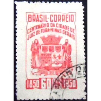 Imagem similar à do selo postal de 1950 Centenário de juiz de Fora U