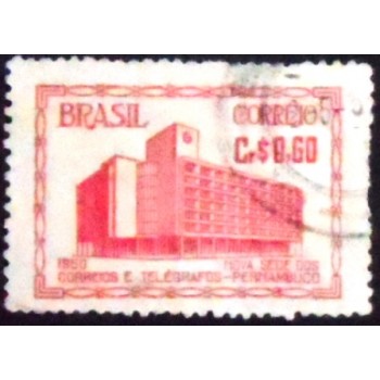 Imagem similar à do selo postal de 1951 Edifício dos Correios e Telégrafos de Pernambuco 60 U