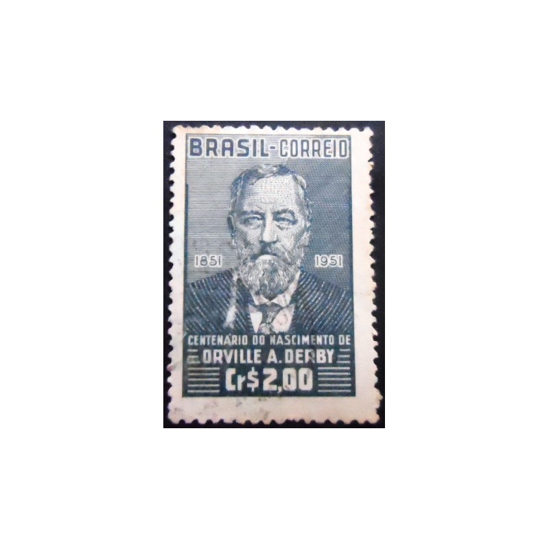 Selo postal de 1951 Orville Adalbert Derby U variane B Lapela branca