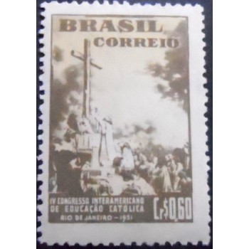 Selo postal de 1951 Congresso Interamericano de Educação Católica M