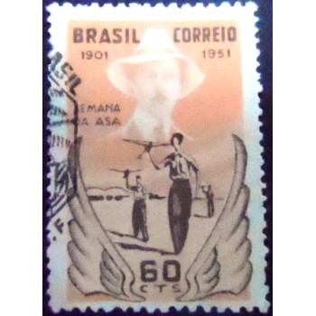 Selo postal de 1951 Santos Dumont NCC