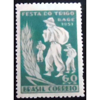 Selo postal de 1951 Campanha Nacional do Trigo M
