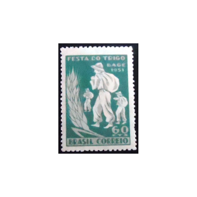 Selo postal de 1951 Campanha Nacional do Trigo M