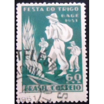 Selo postal de 1951 Campanha Nacional do Trigo NCC