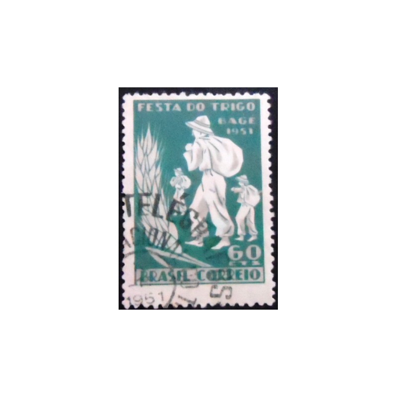 Selo postal de 1951 Campanha Nacional do Trigo NCC