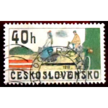 Selo postal da Tchecoslováquia de 1979 Bicycles 1910