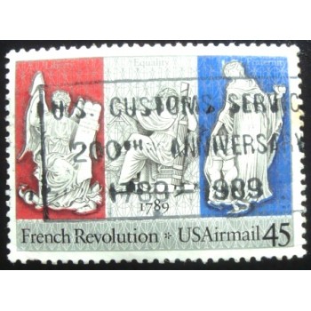 Selo postal dos Estados Unidos de 1989 French Revolution