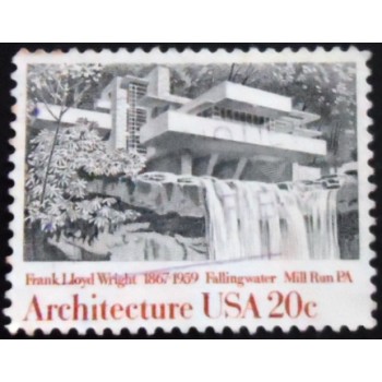 Selo postal dos Estados Unidos de 1982 Fallingwater